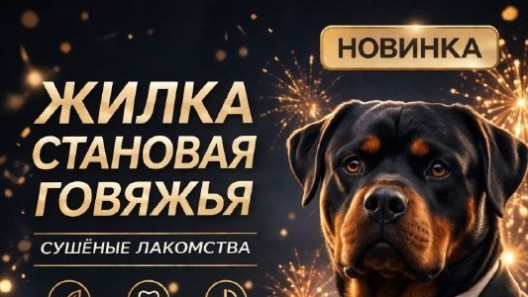 🐶🥩 Новинка — сушёные лакомства «Жилка становая говяжья»