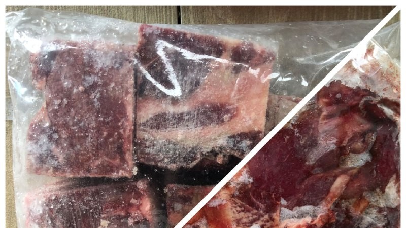 В чем разница обрези в кубиках и целым куском? Обрезь в кубиках сначала заморожена, а потом нарезана. Обрезь целым куском нарезана и после заморожена. 🥩🥷🐶